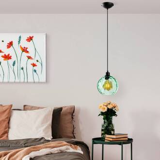 Hanglamp Benek, groen, glas, Ø 20 cm, E27
