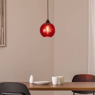 Hanglamp Benek, rood, glas, Ø 20 cm, E27