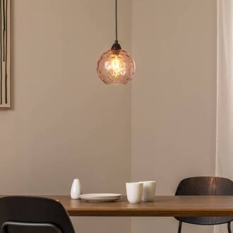 Hanglamp Benek, roze, glas, Ø 20 cm, E27
