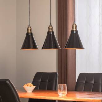 Hanglamp Berceste 251-S1 3-lamps zwart/goud zwart, goud