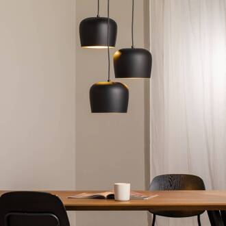 Hanglamp Berceste N-1413, zwart, metaal 3-lamps rond