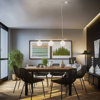 Hanglamp Beryl, 3-lamps, wit wit, wit mat