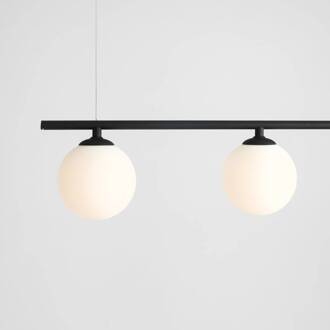 Hanglamp Beryl, 3-lamps, zwart zwart, mat wit