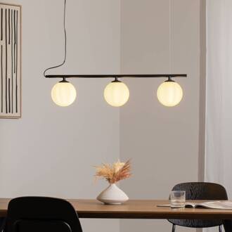 Hanglamp Beryl, 3-lamps, zwart zwart, wit mat