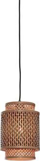 Hanglamp Bhutan - Bamboe|Zwart - Ø18x25cm Bruin