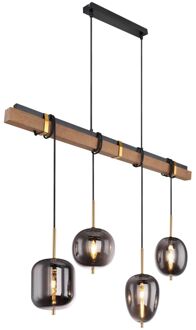 Hanglamp Blacky Metaal Zwart 4x E14