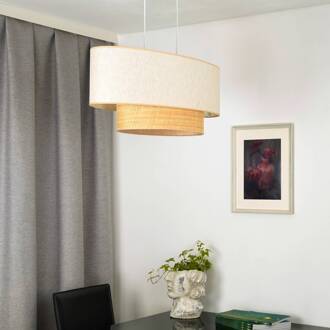 hanglamp Boho Cotton, beige, raffia naturel, 80 cm beige, naturelbruin