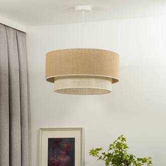 hanglamp Boho jute, naturelbruin/wit, Ø 45 cm natuurlijk bruin, wit