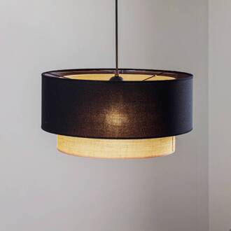 Hanglamp Boho, Ø 45 cm, 1-lamp, zwart/jute zwart, bruin