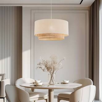 Hanglamp Boho, Ø 60 cm 1-lamp ecru/jute bruin crème, bruin, wit