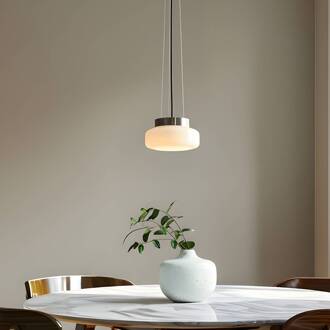 Hanglamp BonBon, crème, Ø 16 cm, glas crème, zilver