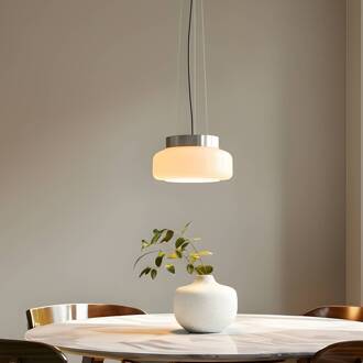 Hanglamp BonBon, crème, Ø 25 cm, glas crème, zilver