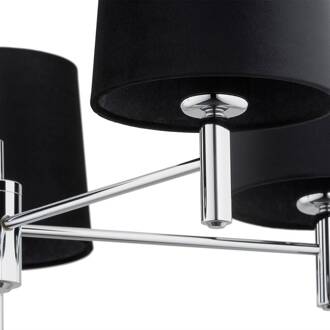 Hanglamp Bono, 5-lamps, chroom/zwart chroom, zwart
