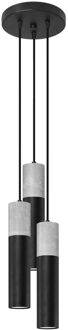 Hanglamp Borgio 3 lichts Ø 20 cm beton zwart