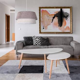 Hanglamp Boucle, Ø 50 cm, grijs/ecru grijs, ecru