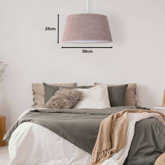 hanglamp Boucle, textiel cappuccino, Ø 50 cm, 1-lamp.