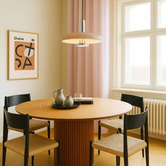 hanglamp Branford, retro, Ø 35 cm, beige, metaal