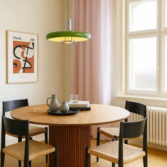 hanglamp Branford, retro, Ø 35 cm, groen, metaal
