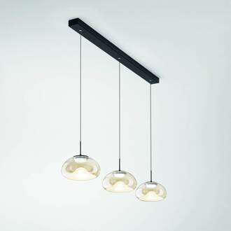 Hanglamp Brena, cognac, 3-lamps, dimbaar, CCT cognac, zwart