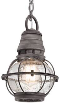 Hanglamp Bridge Point in industriële stijl zink, helder