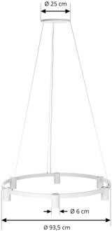 hanglamp Brinja, wit, Ø 94 cm, 6-lamps, GU10