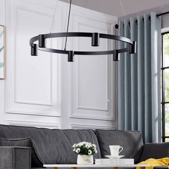 hanglamp Brinja, zwart, Ø 94 cm, 6-lamps, GU10