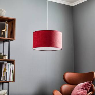 Hanglamp Bristol, weefpatroon, rood rood, mat wit