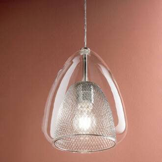 Hanglamp Britton, 3-lamps, transparant transparant, chroom