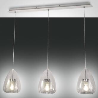 Hanglamp Britton, 3-lamps, transparant transparant, chroom
