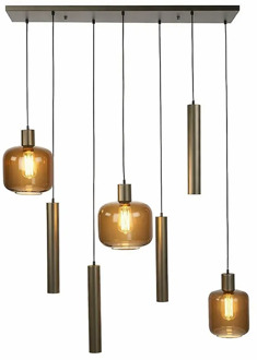 Hanglamp Bronza 4+3 lichts L 105 cm brons