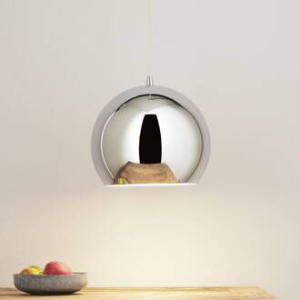 Hanglamp Bulle, chroom chroom, wit
