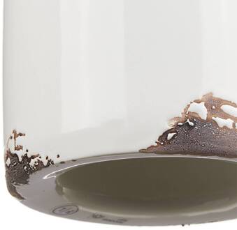 Hanglamp C1620, keramiek en metaal, wit wit, roestbruin