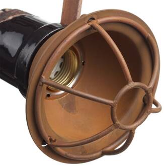 Hanglamp C1660/1 met kooi, zwart zwart roest bruin