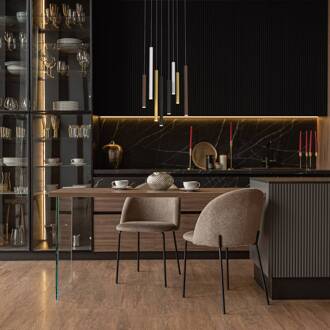 Hanglamp Cala, 8-lamps, rechthoekig, aluminium, ijzer zwart, goud, corten, wit