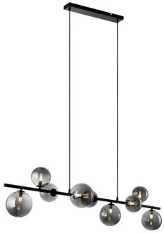 Hanglamp Calcio Zwart - Smoke Glas 9Lichts 125cm