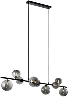 Hanglamp Calcio Zwart - Smoke Glas 9Lichts 125cm