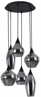 Hanglamp Cambio Black & Smoke 6 Lichts