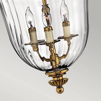 Hanglamp Cambridge messing/glas hoogte 53,3 cm messing, helder