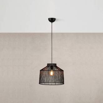 Hanglamp Capanna, metalen kap, zwart