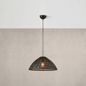 Hanglamp Capello van bamboe, zwart