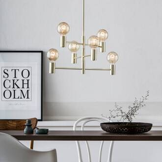 Hanglamp Capital, messing, 6-lamps