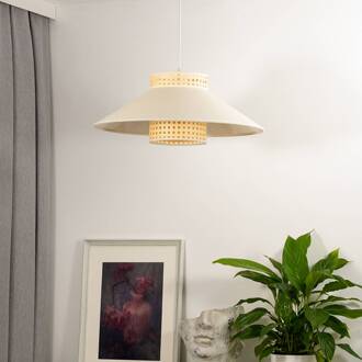 hanglamp Cappello, beige, rotan naturel, Ø 45 cm beige, licht hout