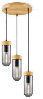 Hanglamp Capri - rook glas - 30x30x132cm Multicolor