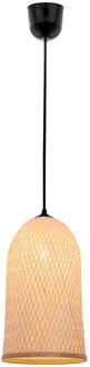 Hanglamp Casper, rotan kap, Ø 25 cm licht hout, zwart