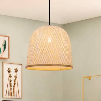 Hanglamp Casper, rotan kap, Ø 35 cm licht hout, zwart