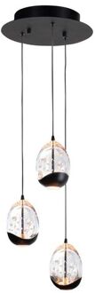 Hanglamp Clear Egg 3 Lichts 25cm Ø Led Zwart