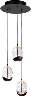 Hanglamp Clear Egg 3 Lichts 25cm Ø Led Zwart