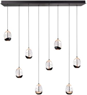 Hanglamp Clear Egg 8 Lichts Led Zwart