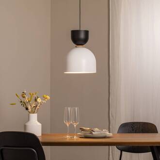 Hanglamp Clementine, wit/zwart, 1-lamp, E27 wit, zwart