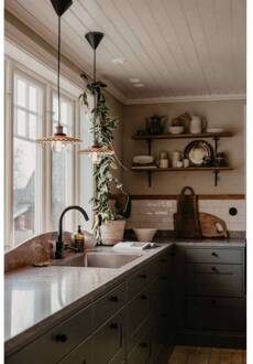 hanglamp COBBLER, bruin, Ø 25 cm bruin, antiek messing